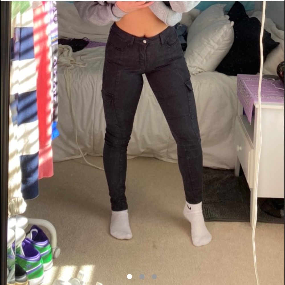 Old Navy cargo gray skinny jeans